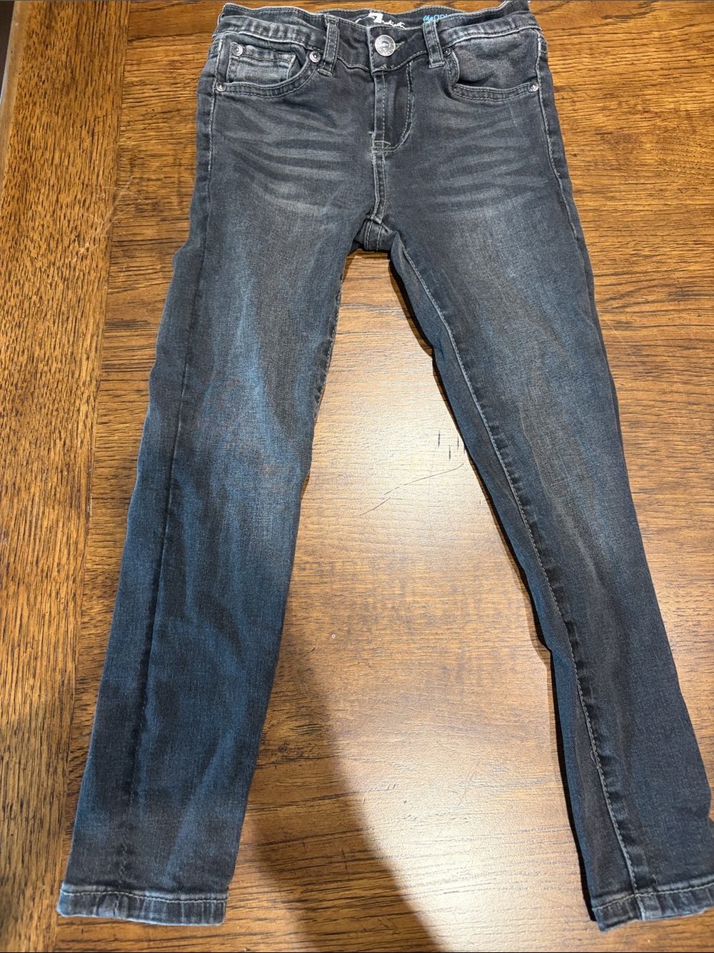 7 For All Mankind Skinny Jeans in Washed Black Girls size 8 EUC